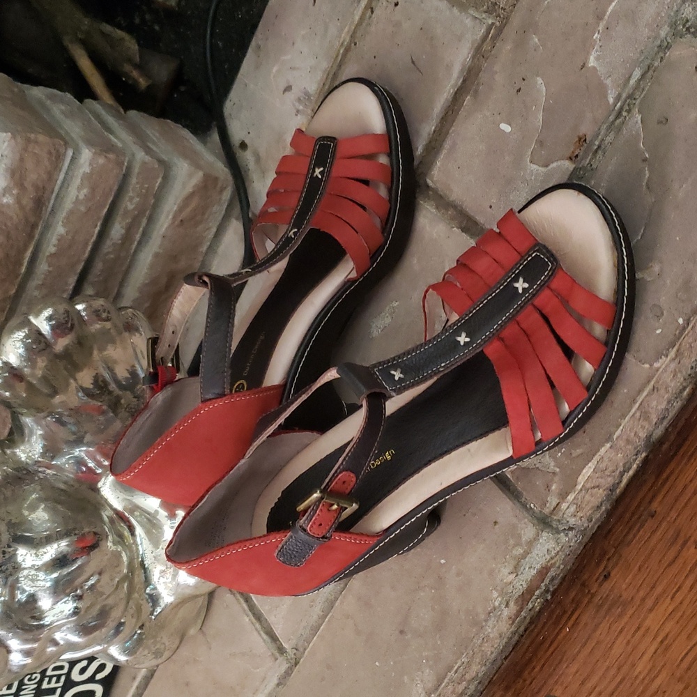 Jambu Red & Brown Suede Sandals Size 9 - Picture 12 of 14